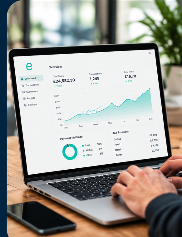 Business sales dashboard showing performance figures